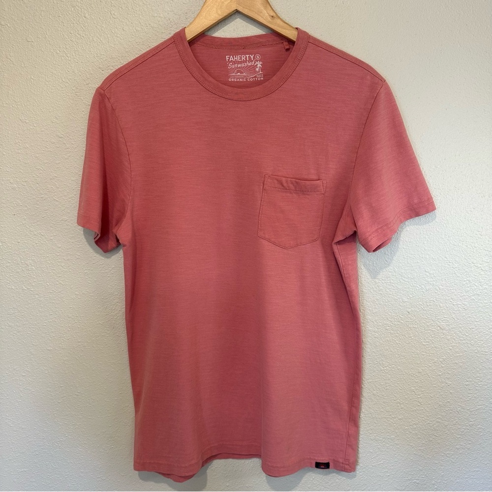 Faherty Sunwashed Regenerative Pocket Crewneck T-… - image 2